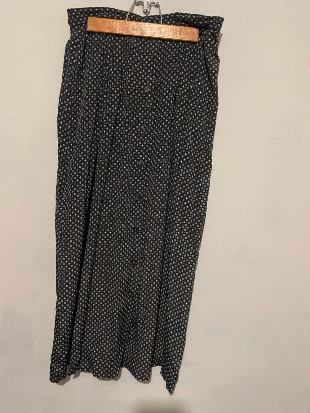 Talbots Black Micro-Dot Maxi Skirt